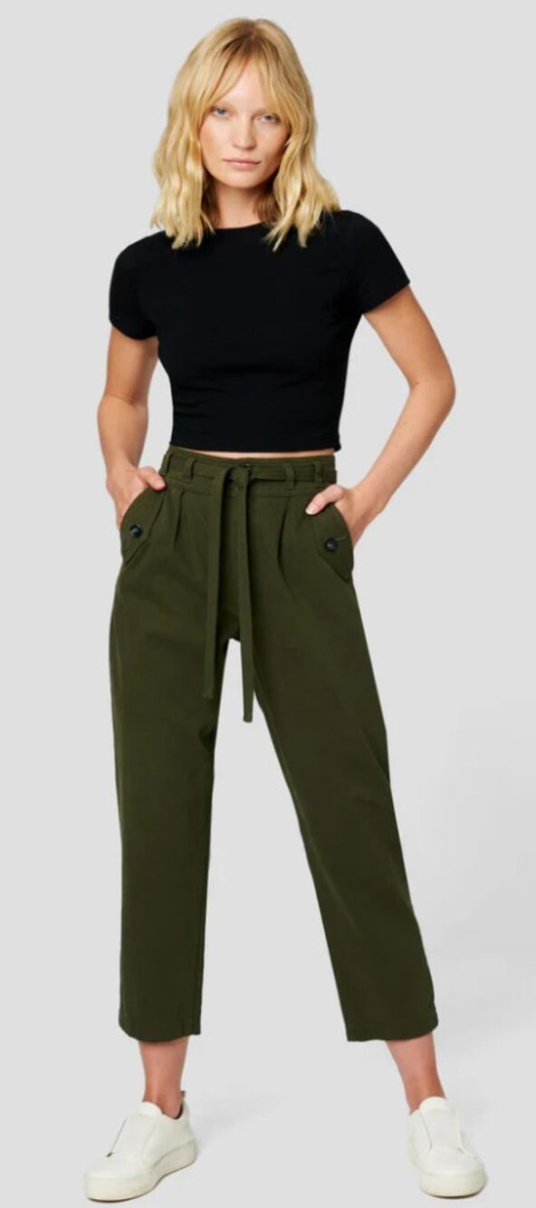 Blank NYC HAKUNA MATATA Utility High Waist Pleated Paperbag Pants 29 NWT $98